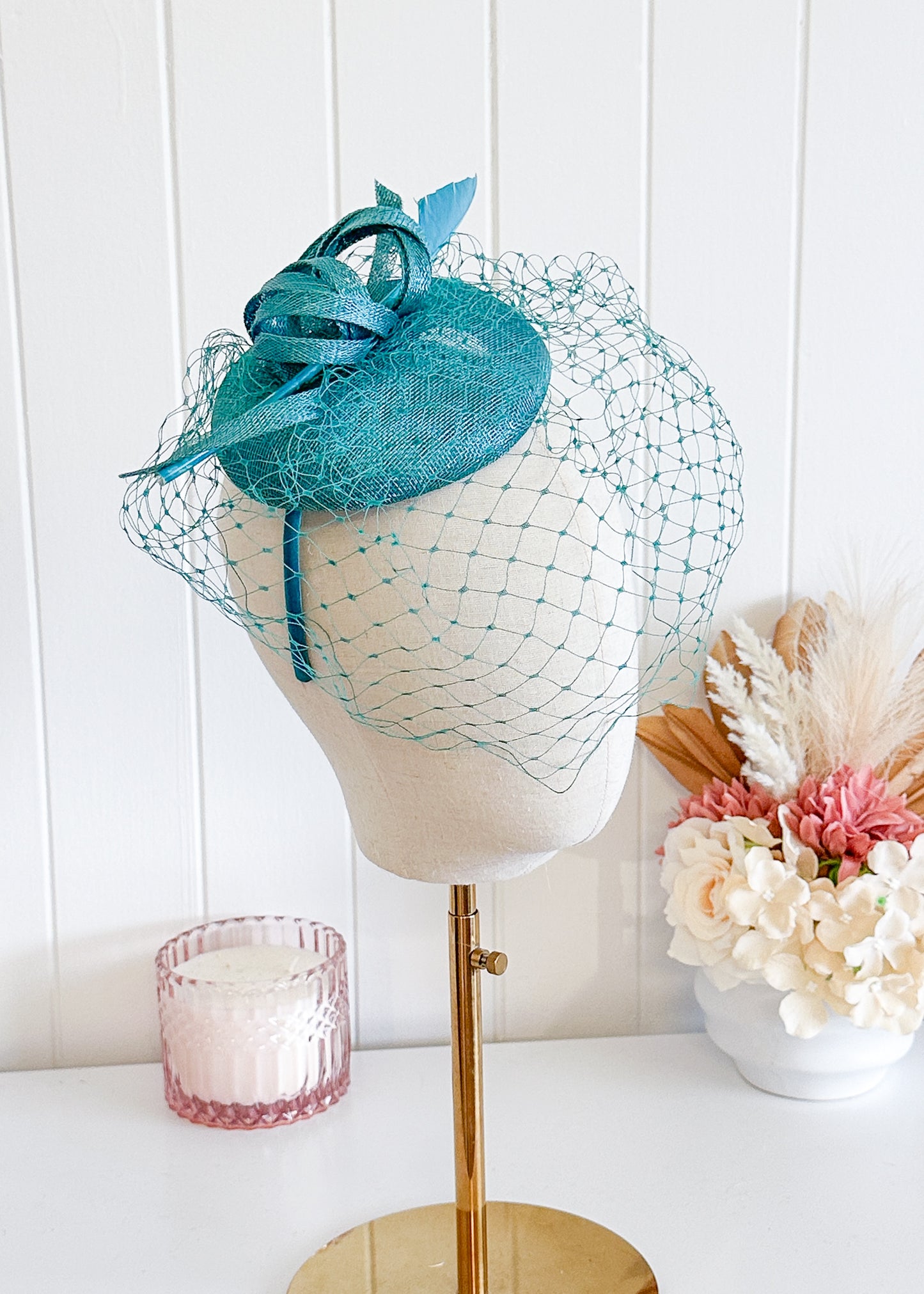 “Almarie" Turquoise Fascinator