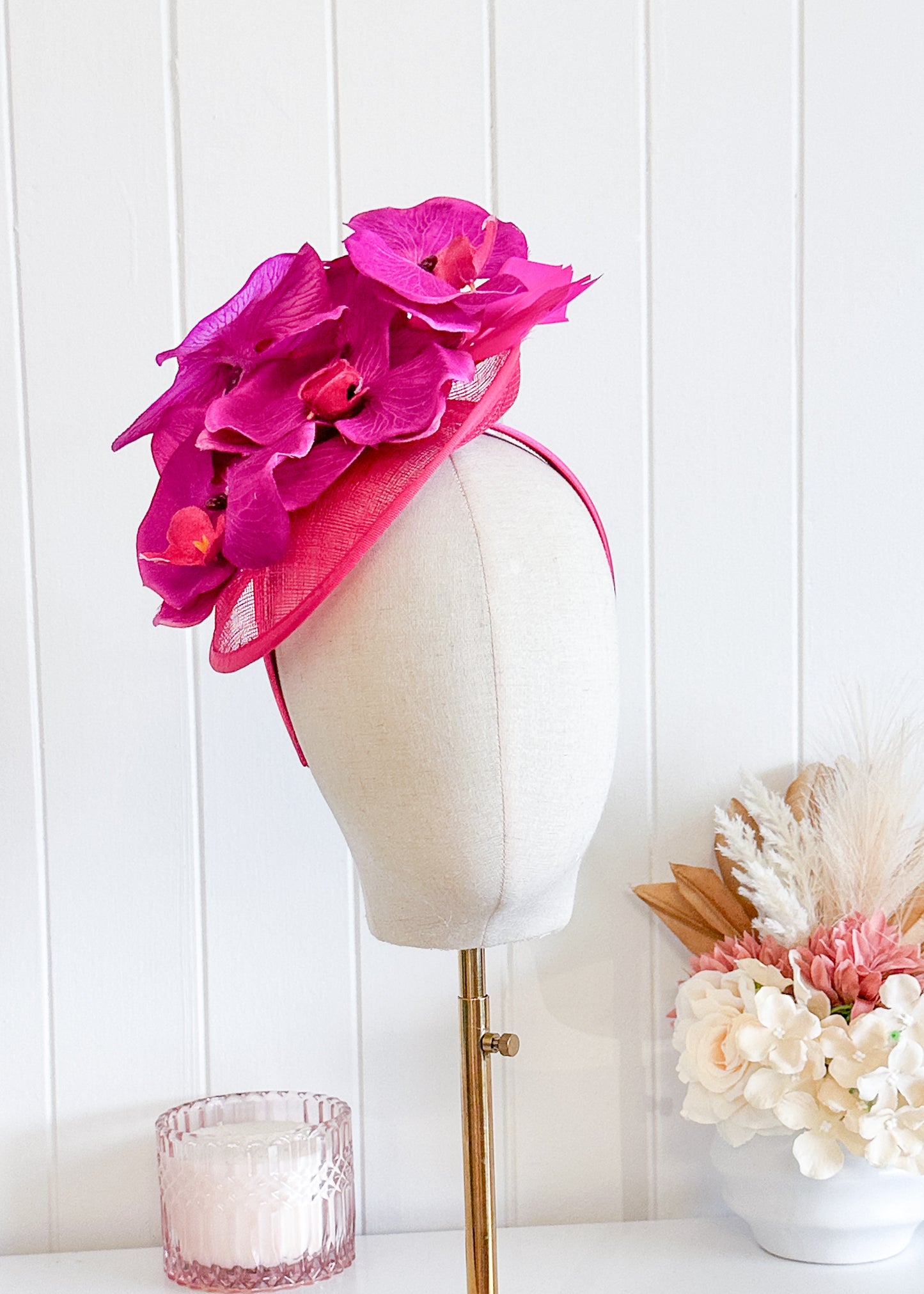 “Harlee" Fuscia Orchid Fascinator