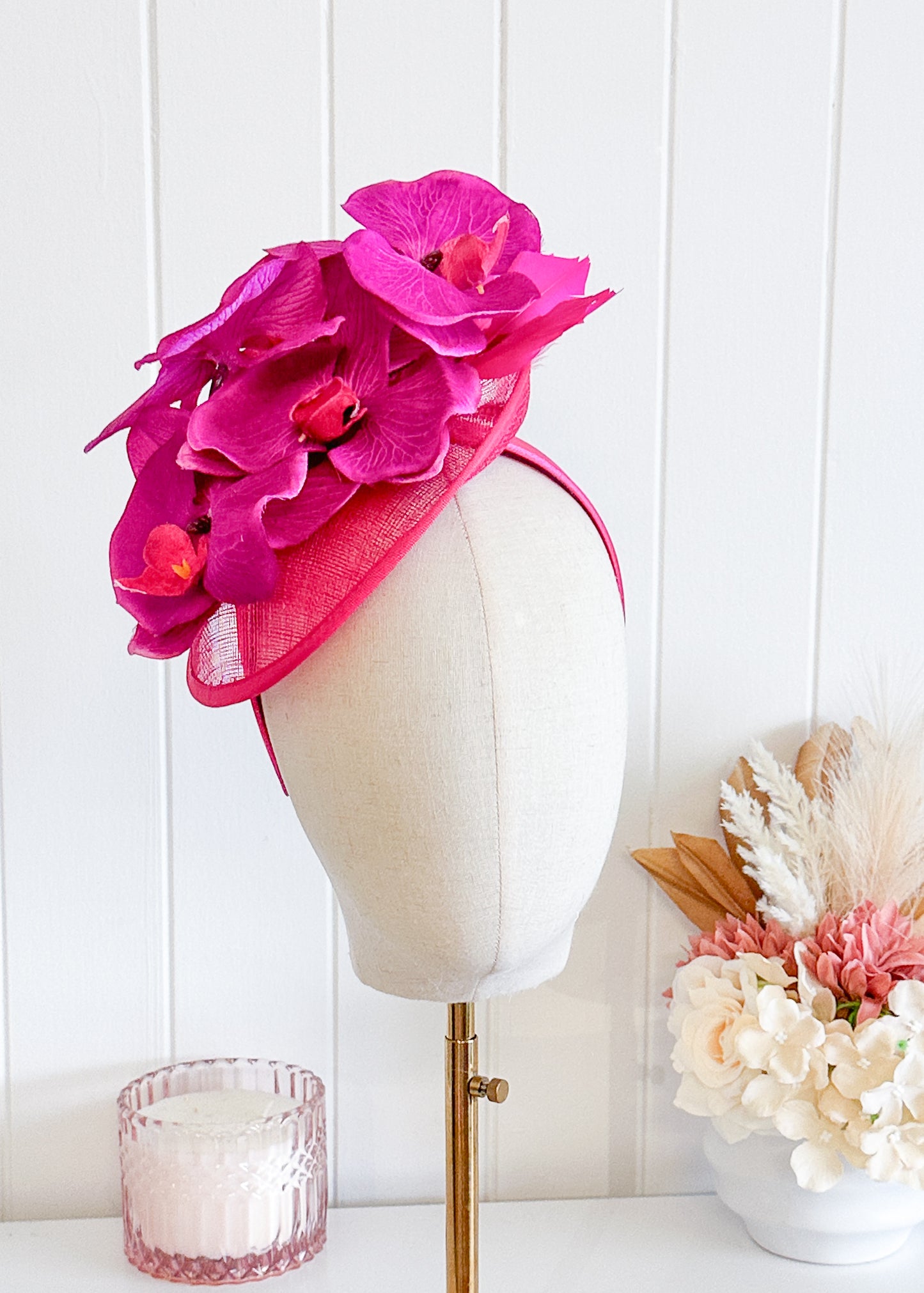 “Harlee" Fuscia Orchid Fascinator