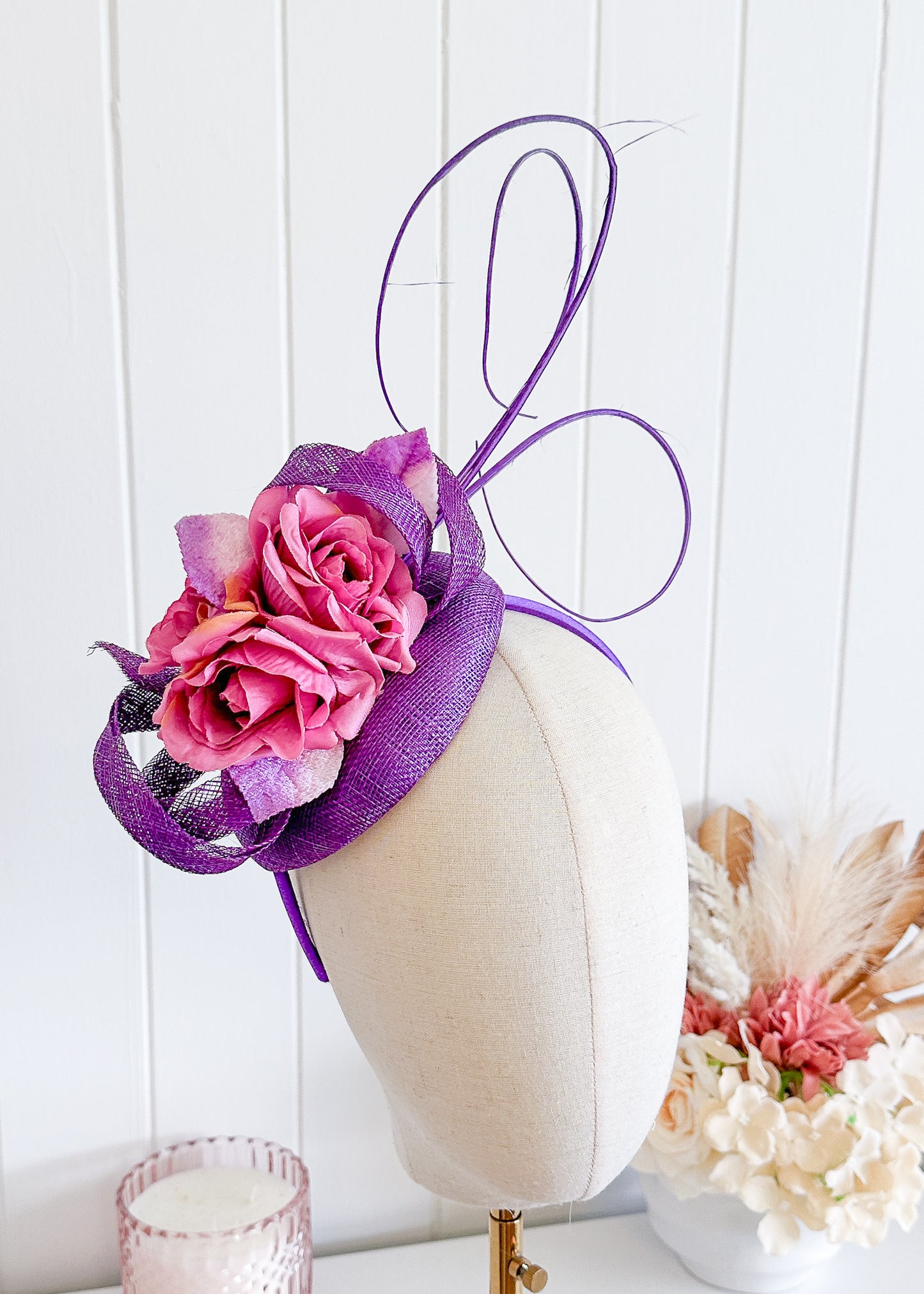 "Ellie" Violet Fascinator
