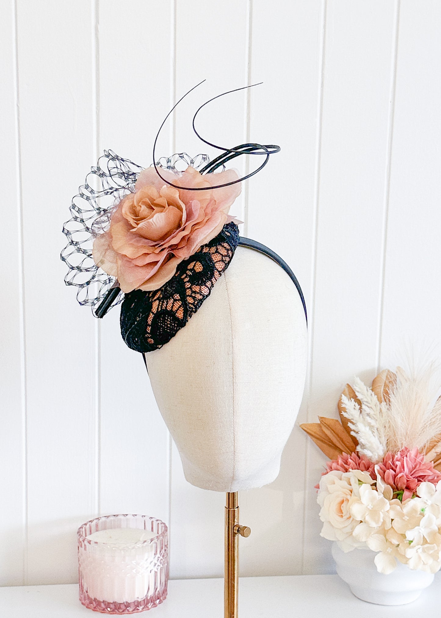 “Silvena" Brown & Black Fascinator