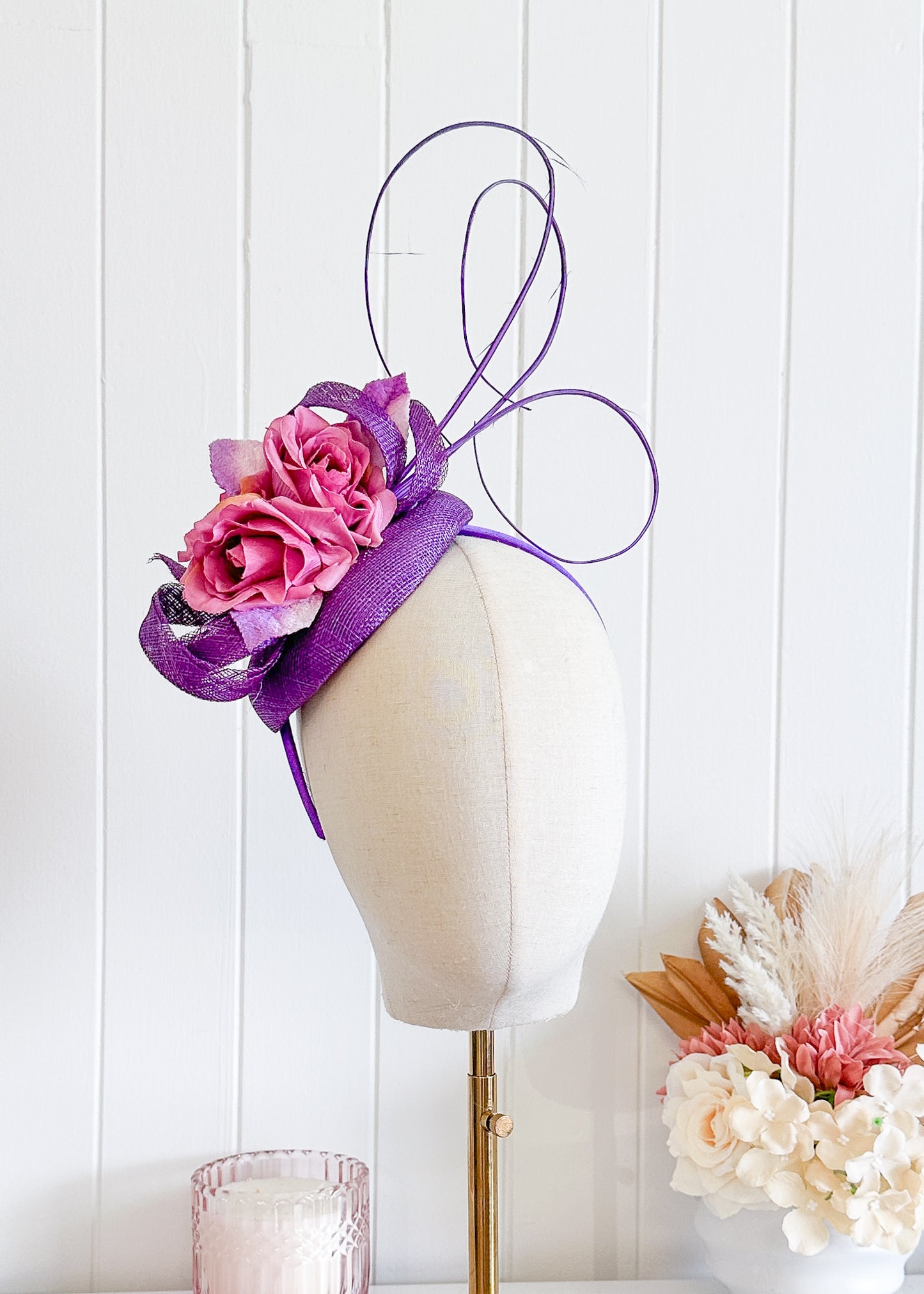 "Ellie" Violet Fascinator