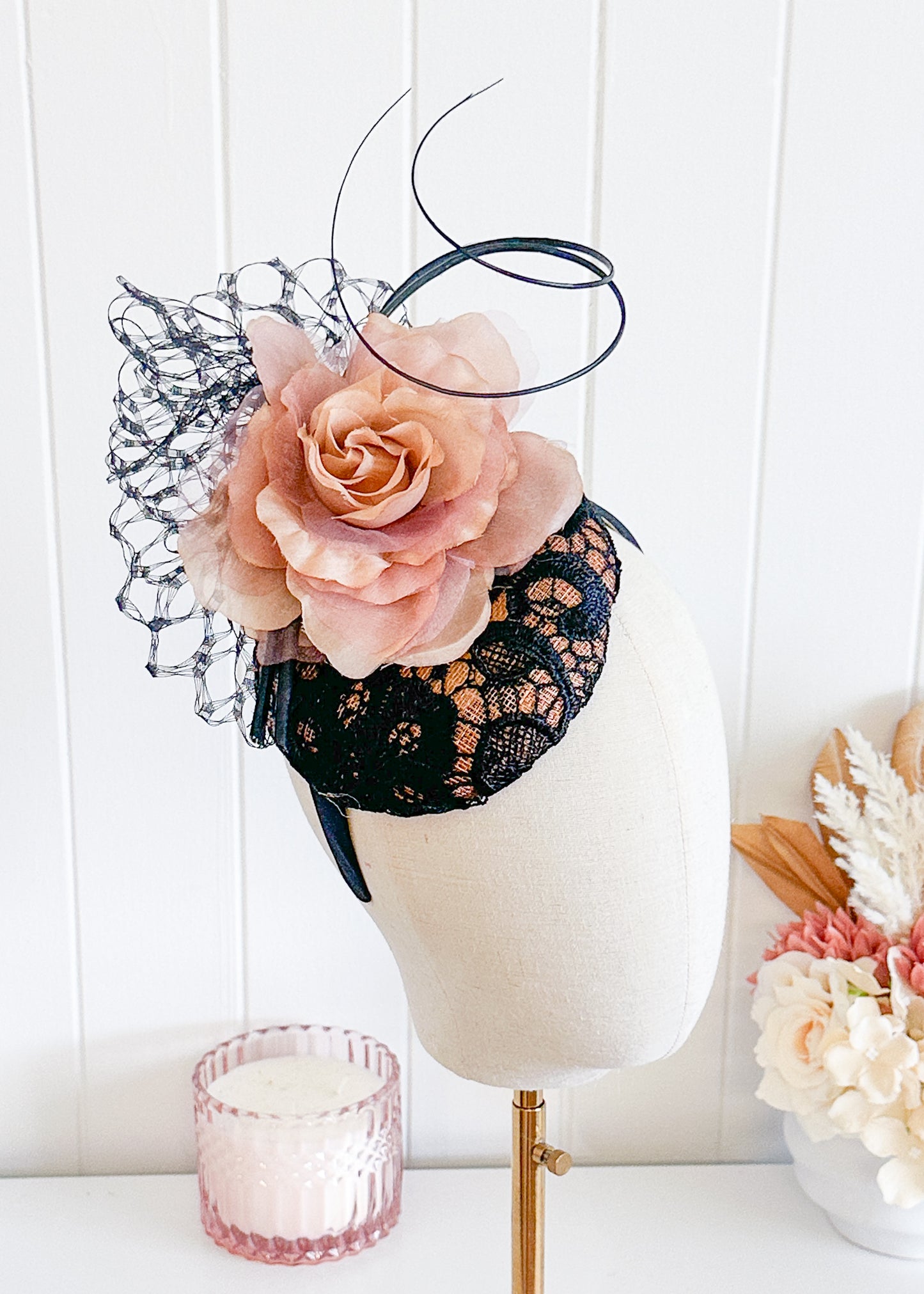 “Silvena" Brown & Black Fascinator