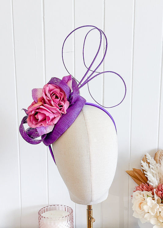 "Ellie" Violet Fascinator