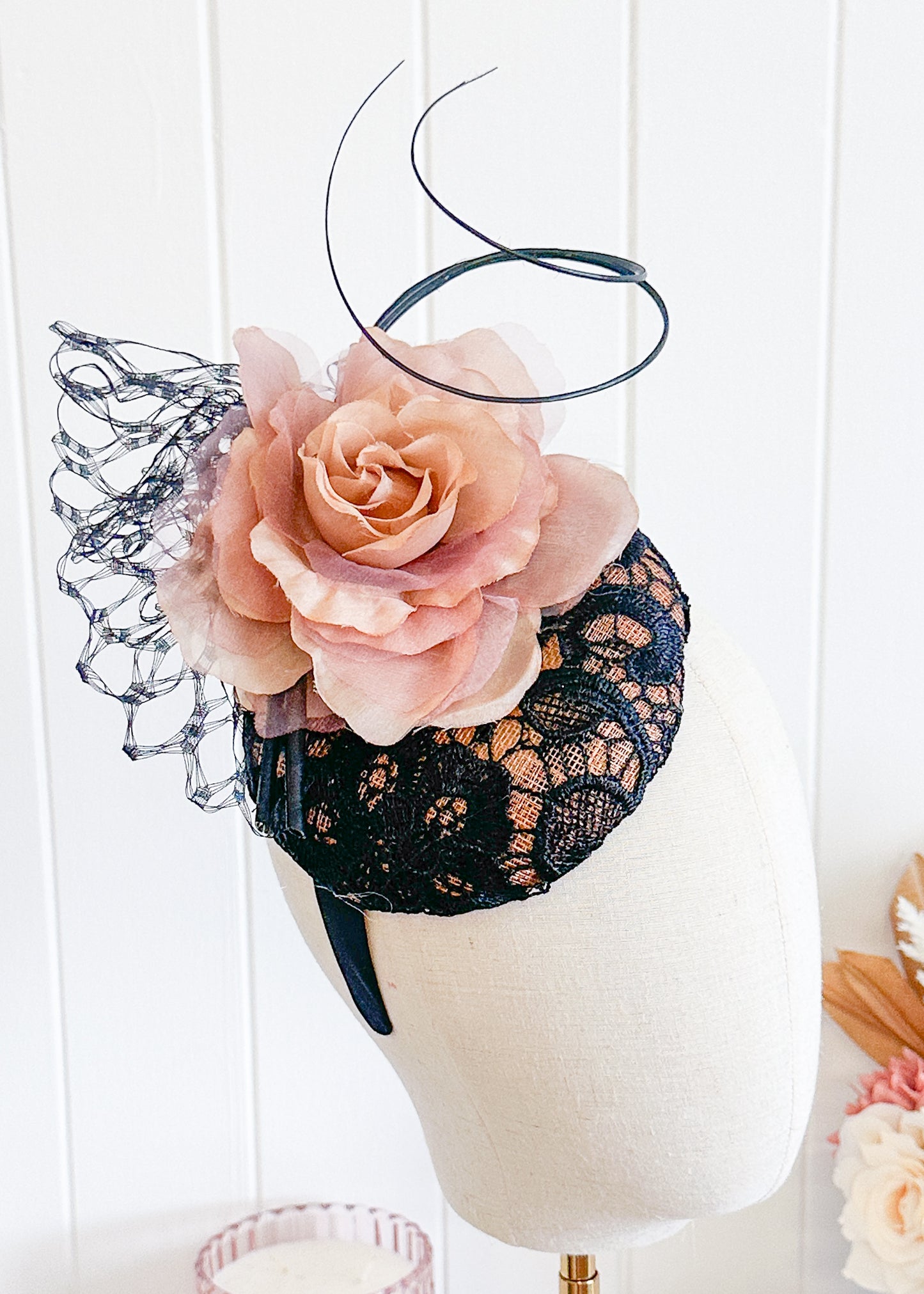 “Silvena" Brown & Black Fascinator