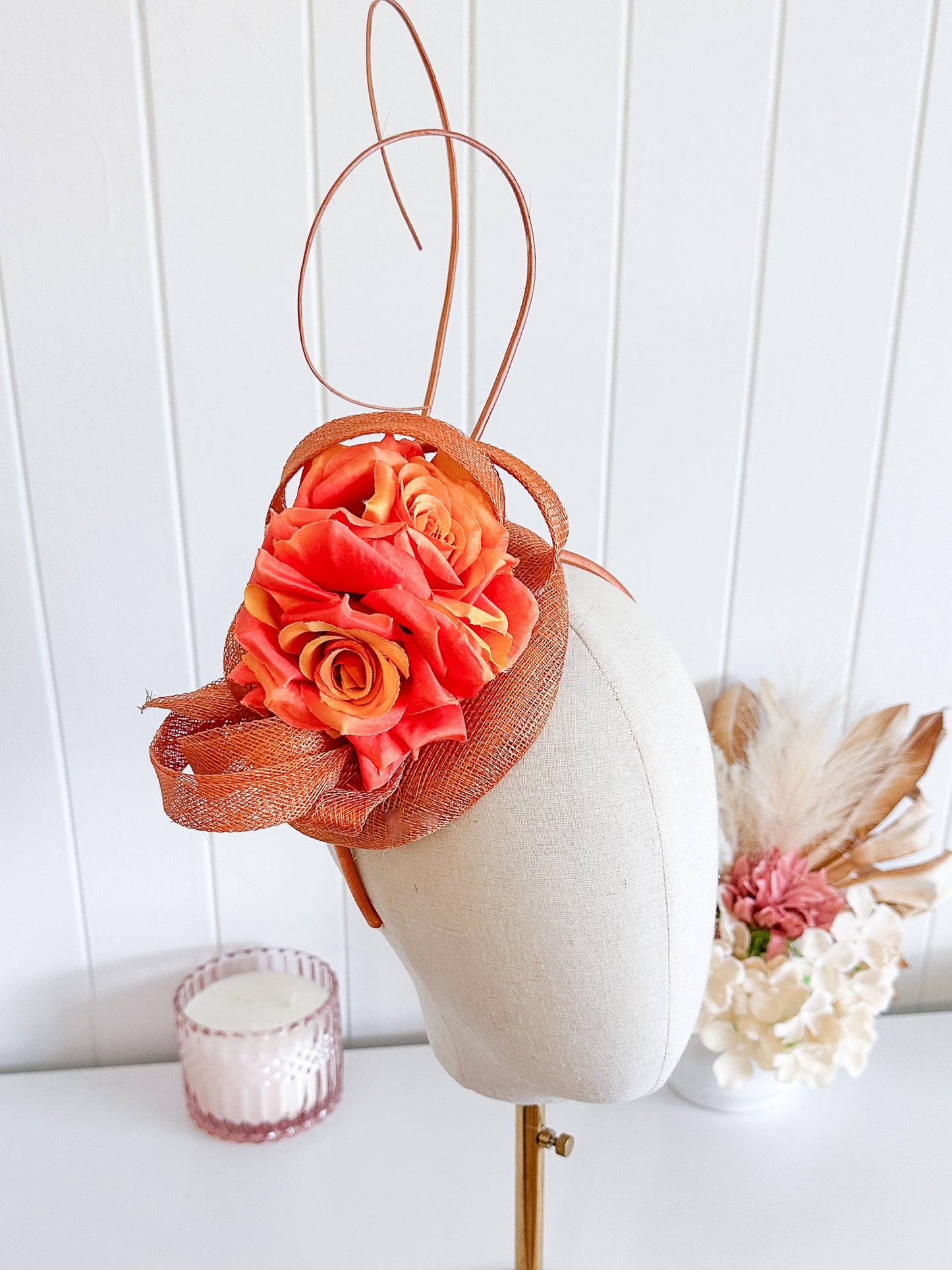 "Ellie" Fascinator Orange
