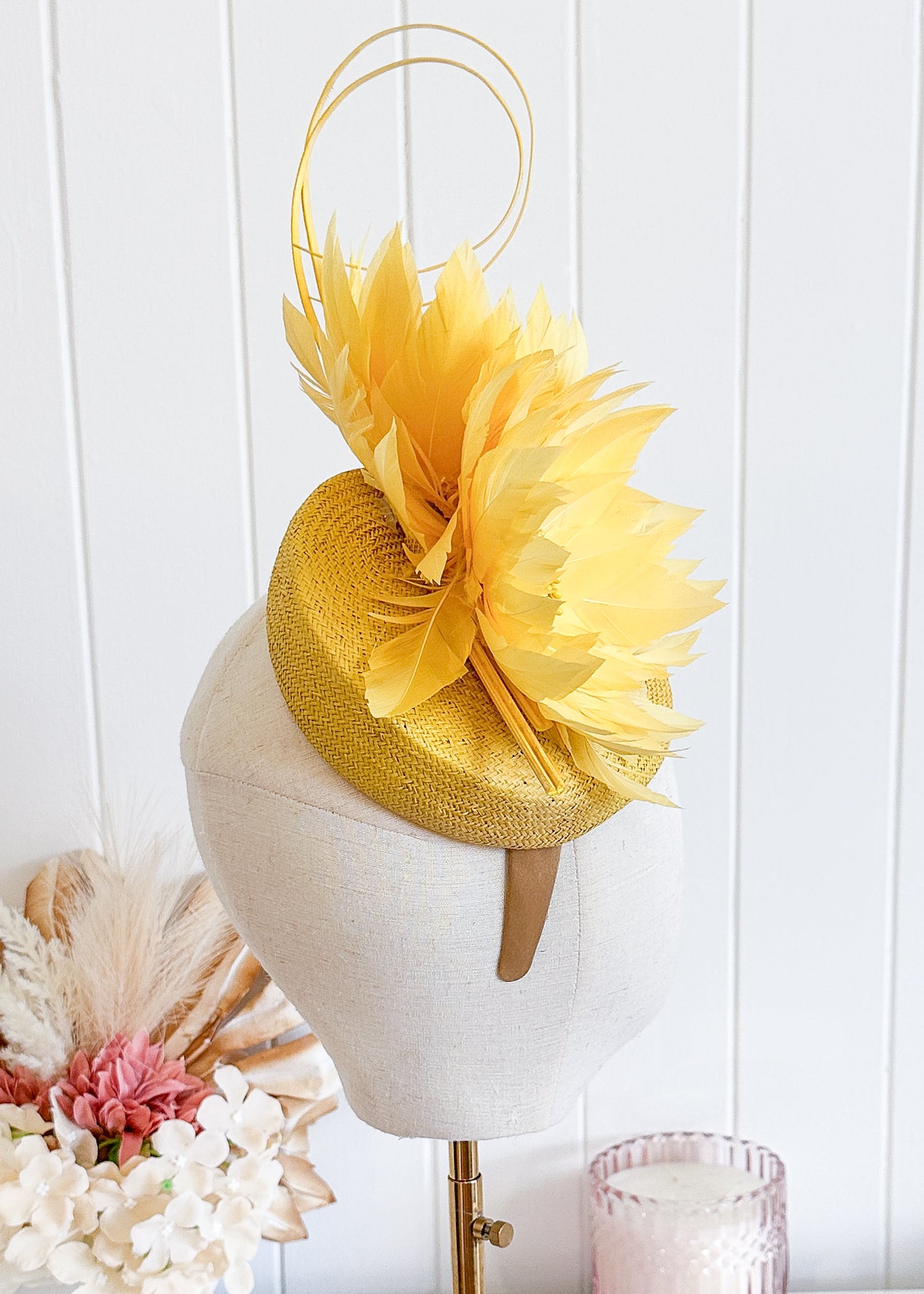 “Missy” Yellow Fascinator