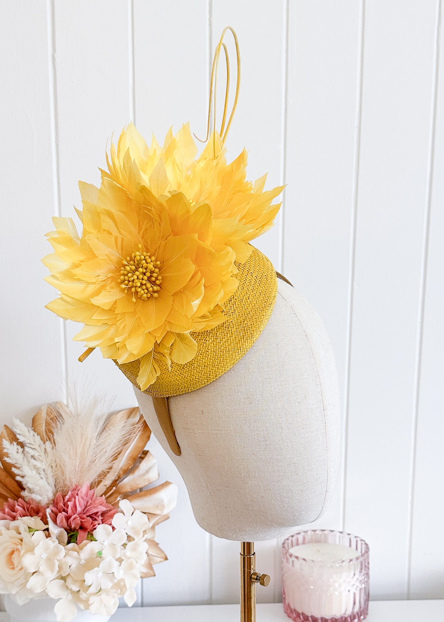 “Missy” Yellow Fascinator