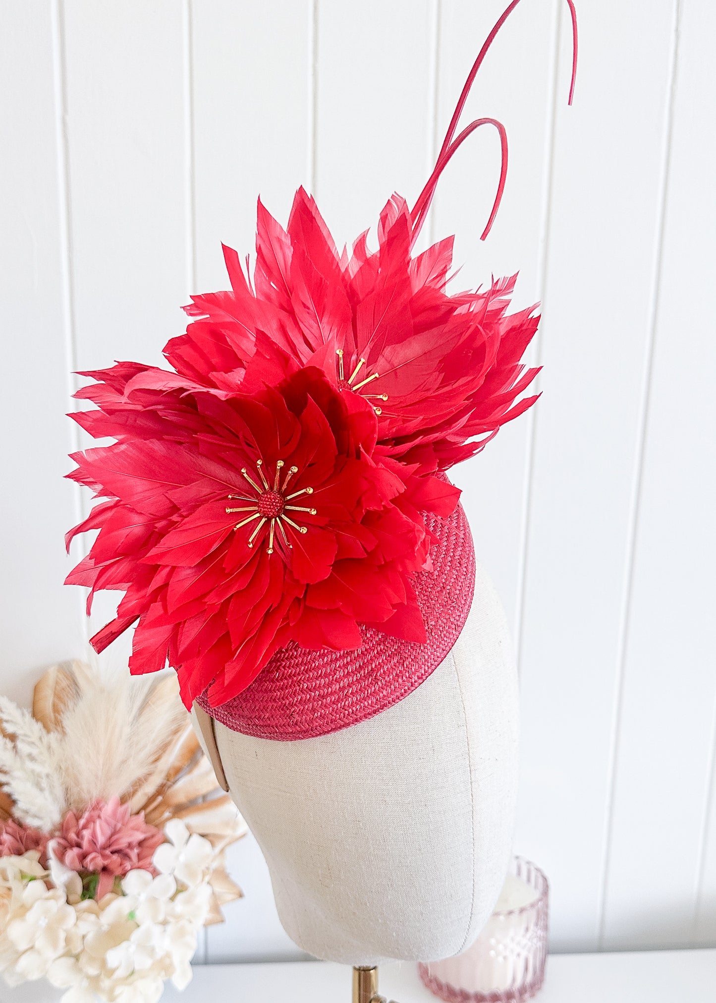 “Missy” Red Fascinator