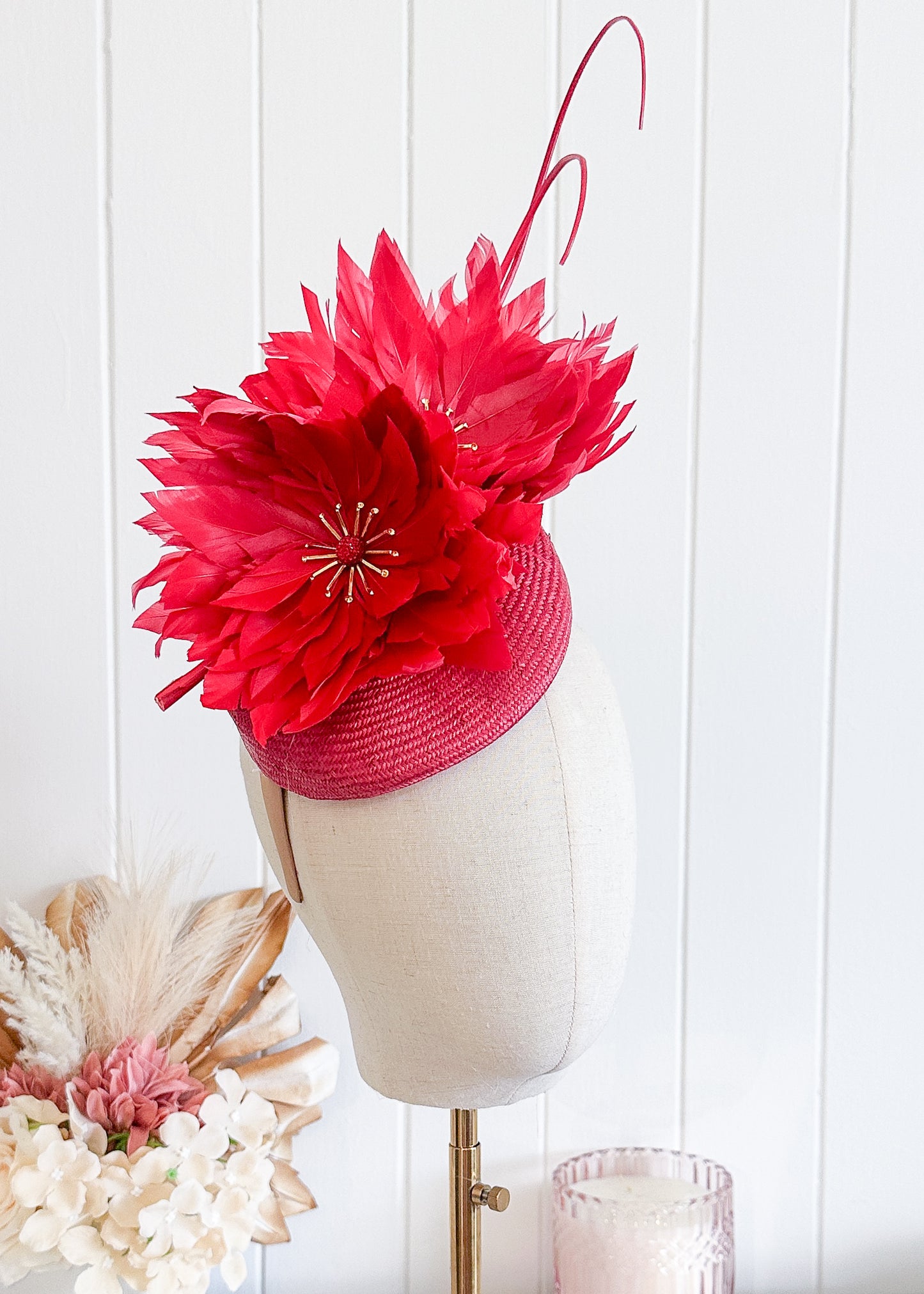 “Missy” Red Fascinator