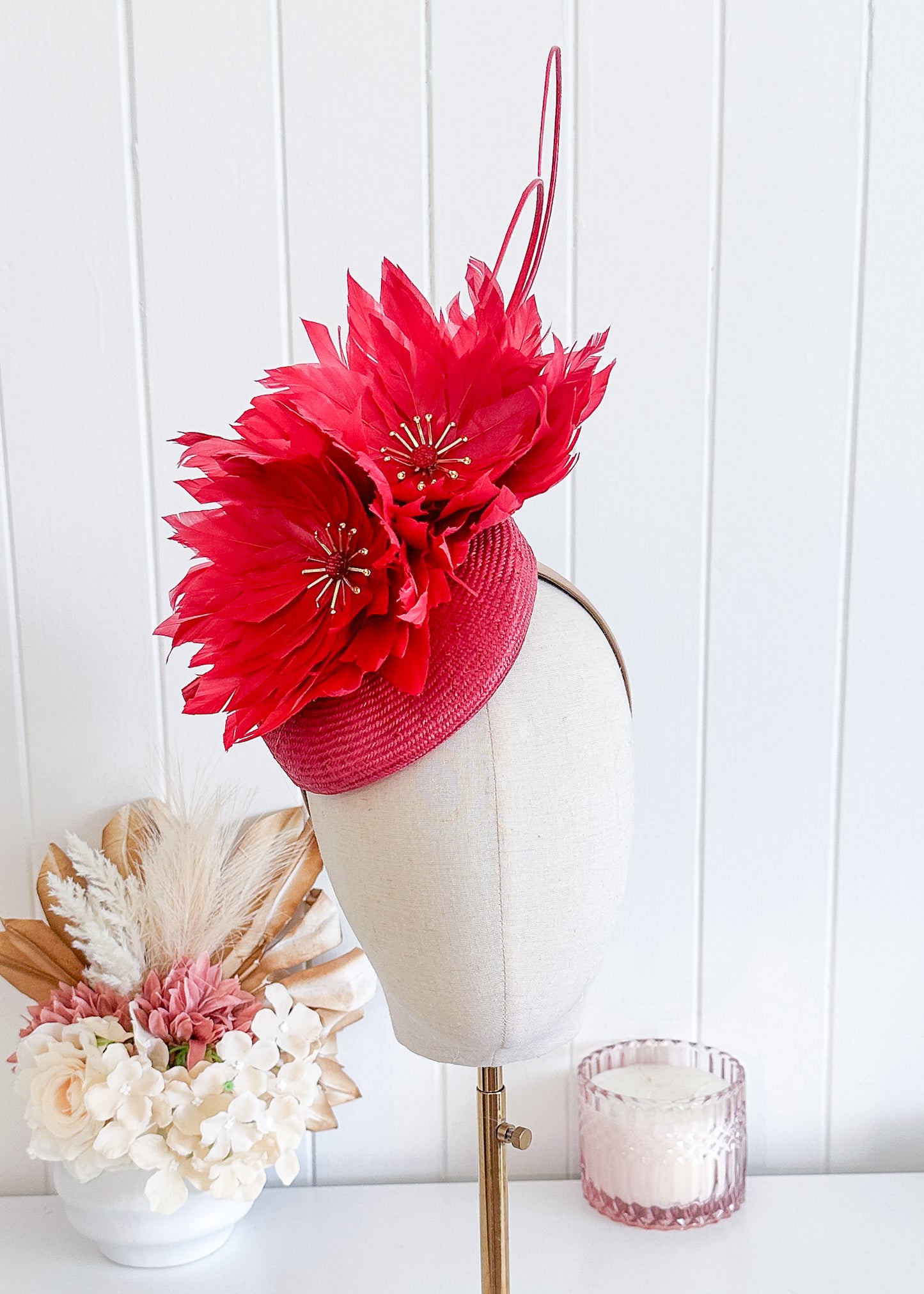 “Missy” Red Fascinator