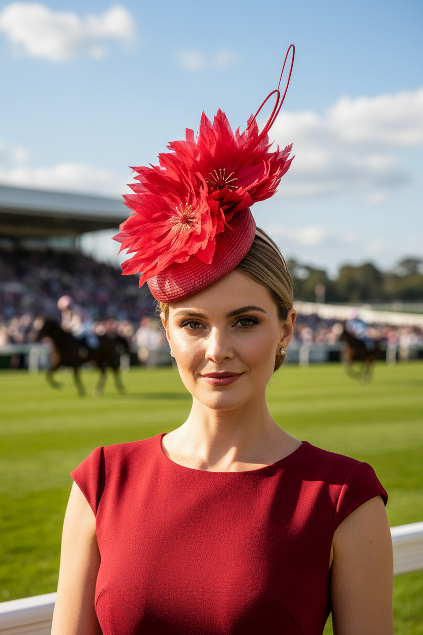 “Missy” Red Fascinator