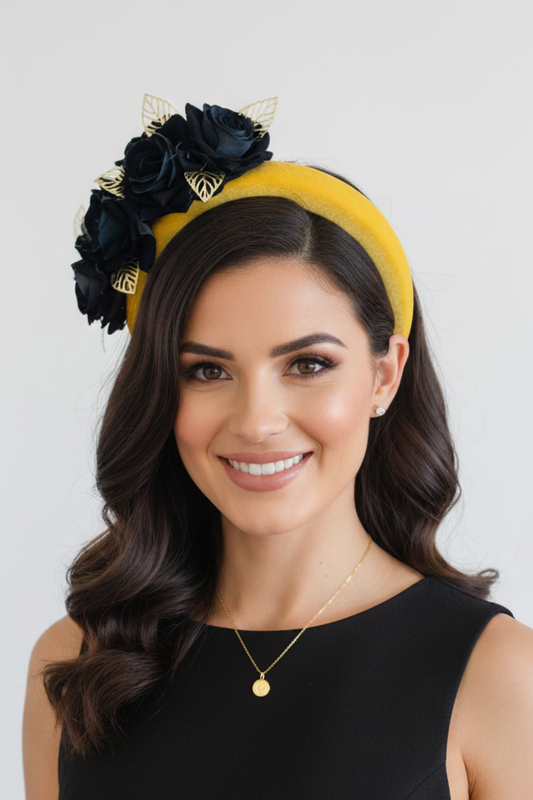 "Carlise" - Yellow & Black Headband
