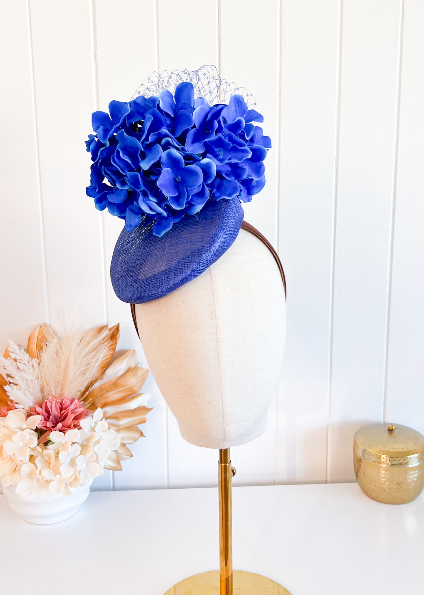 "Penelope" Cobalt Blue Fascinator