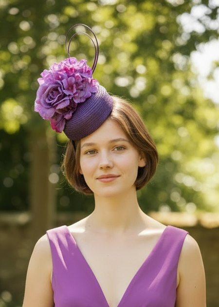 "Kirsten" Purple Fascinator