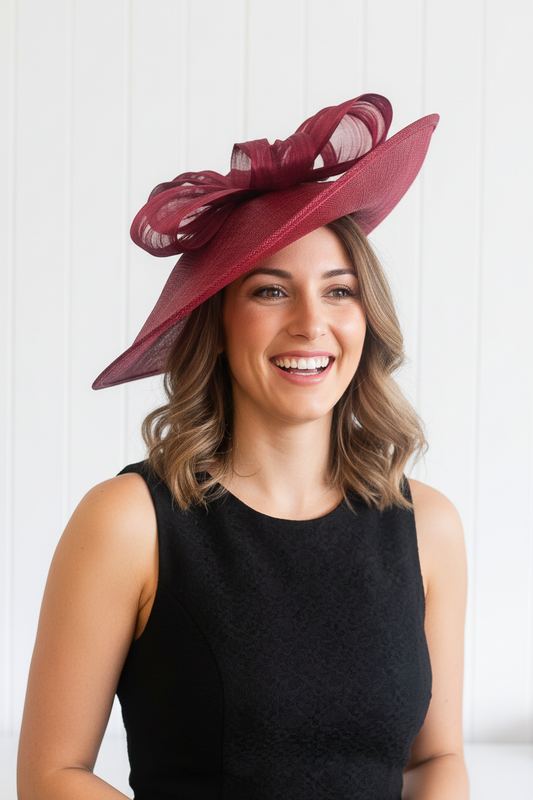 "Ramona" Deep Red Hat