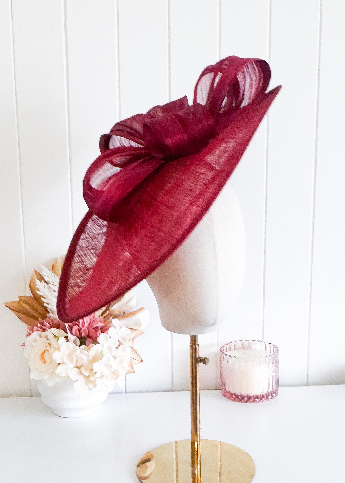 "Ramona" Deep Red Hat