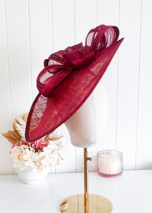 "Ramona" Deep Red Hat