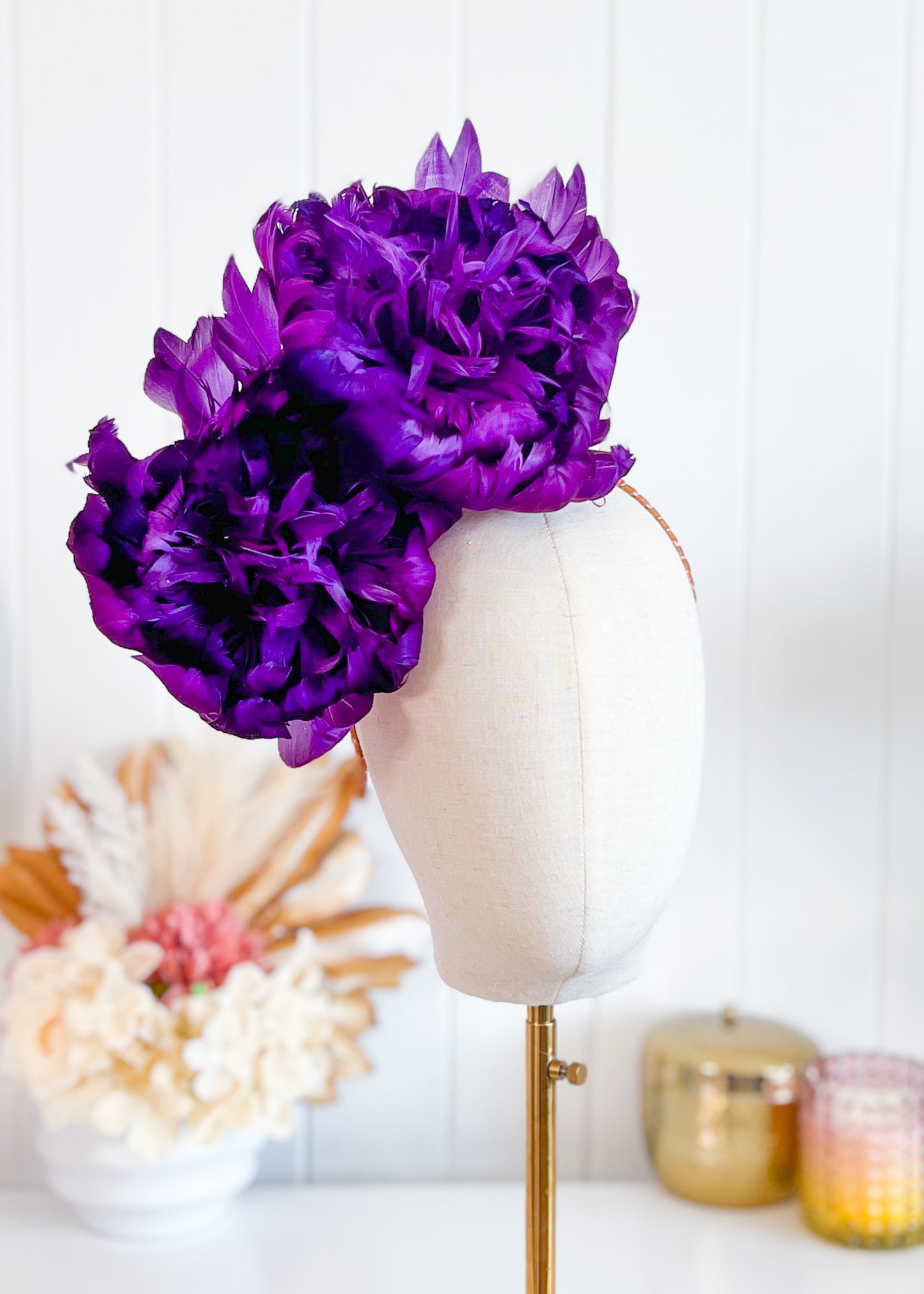 "Nerida"  Dark Purple Fascinator