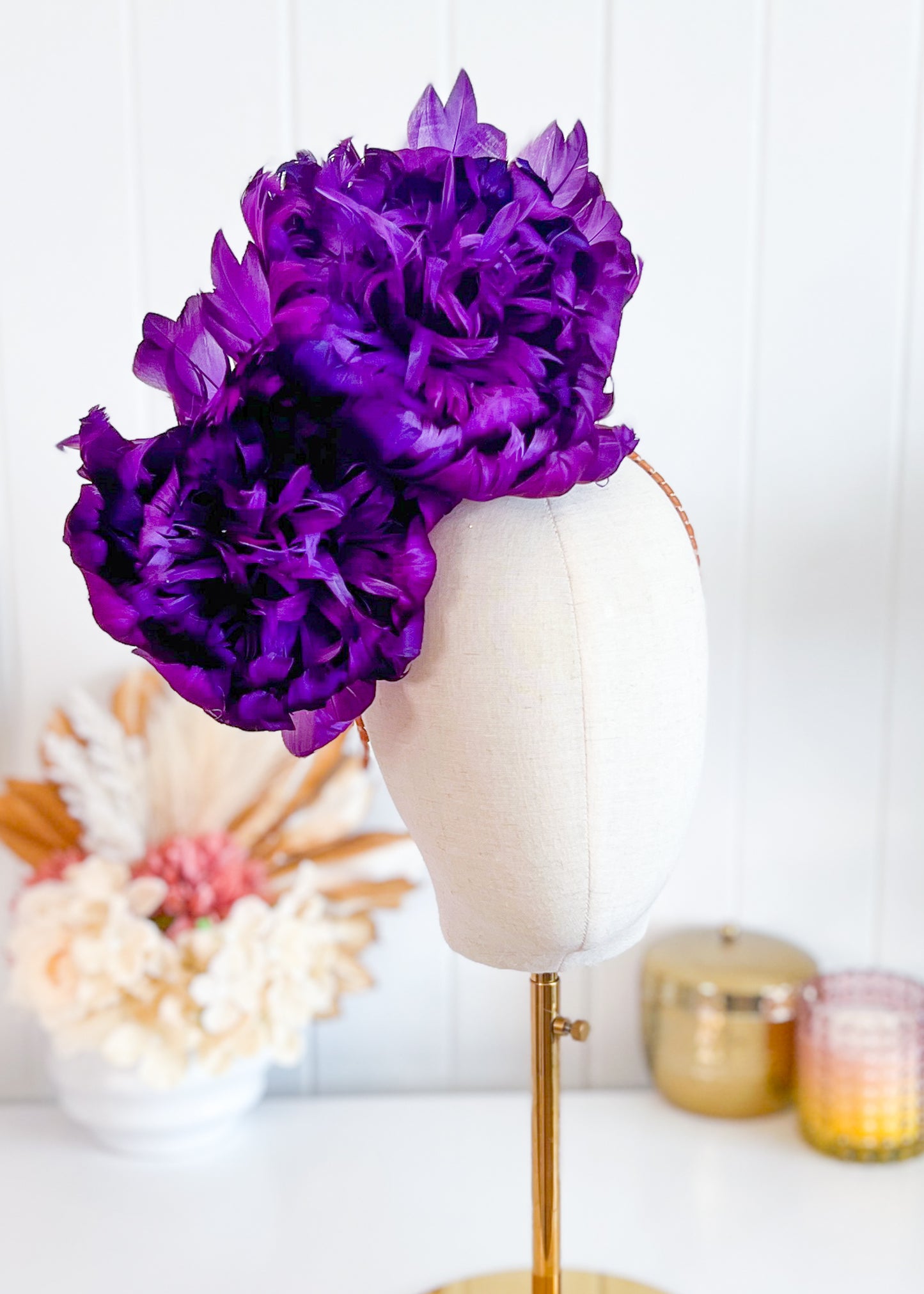 "Nerida"  Dark Purple Fascinator