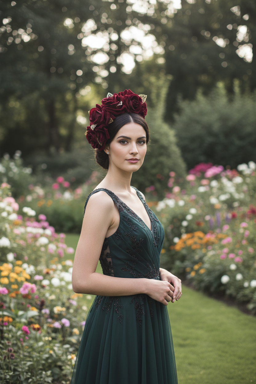 "Lucia" Crown - Burgandy