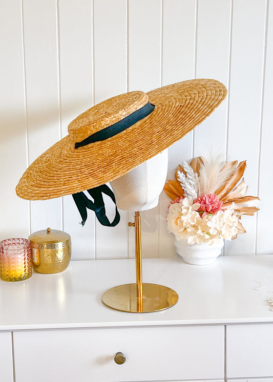 Extra Wide Straw Boater Hat