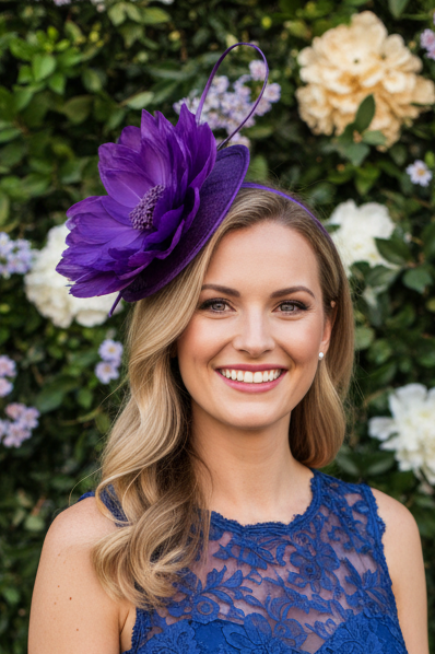 "Kara" Purple Fascinator