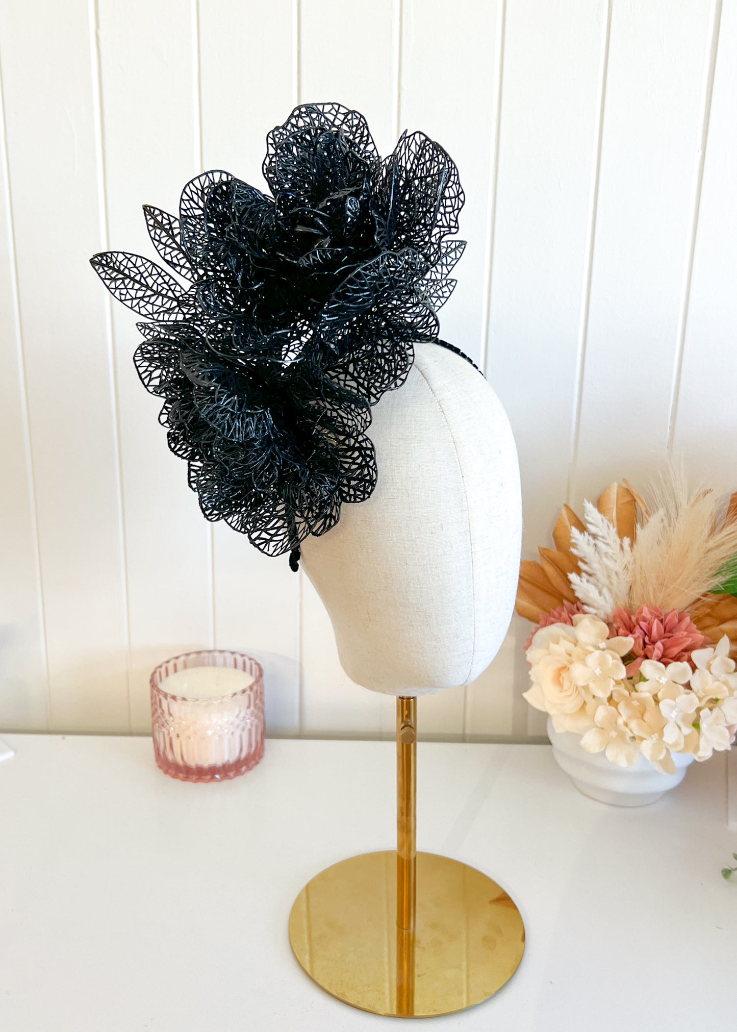 "Alyssa" - Black Headpiece