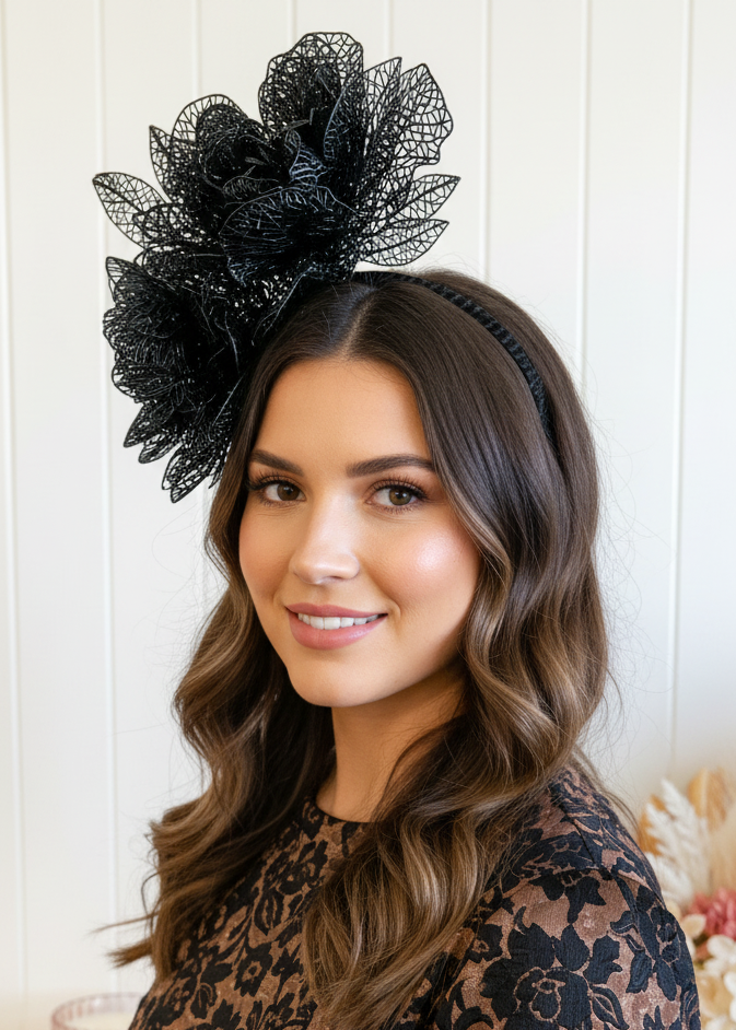 "Alyssa" - Black Headpiece