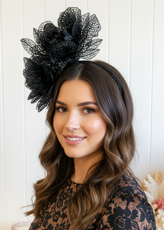 "Alyssa" - Black Headpiece