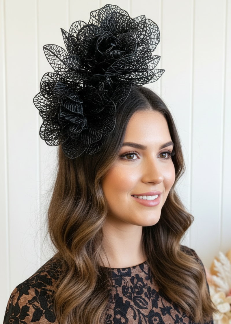 "Alyssa" - Black Headpiece