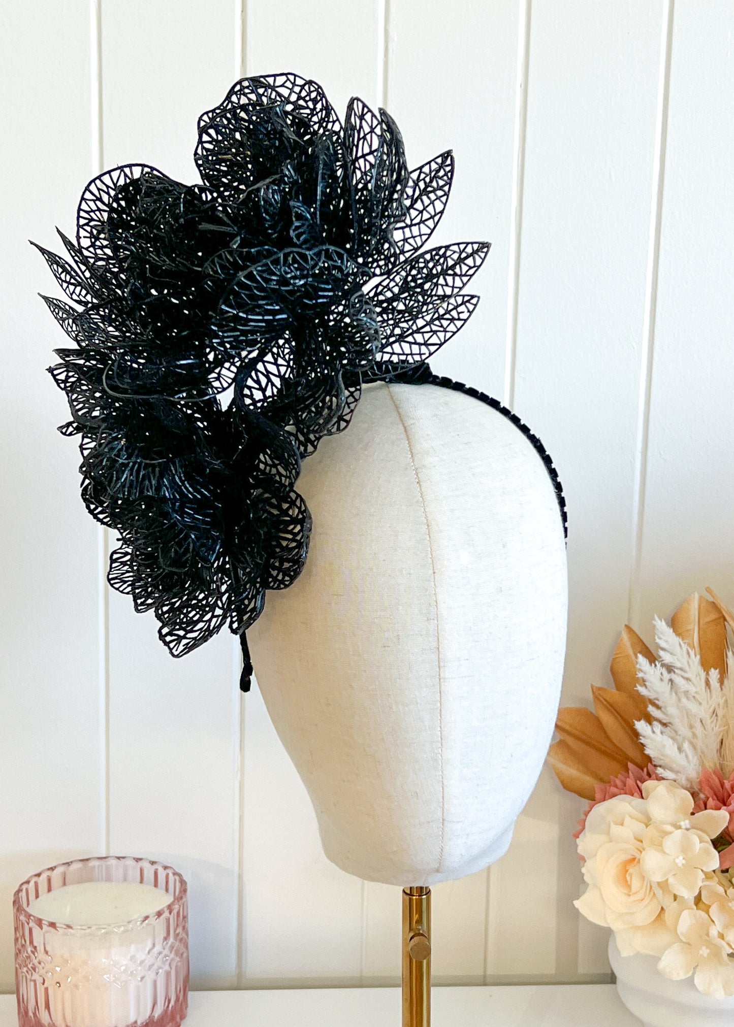 "Alyssa" - Black Headpiece