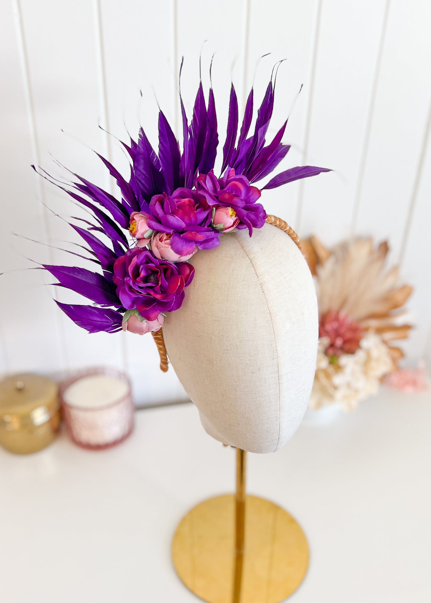 'Marcie" Purple Floral Headpiece