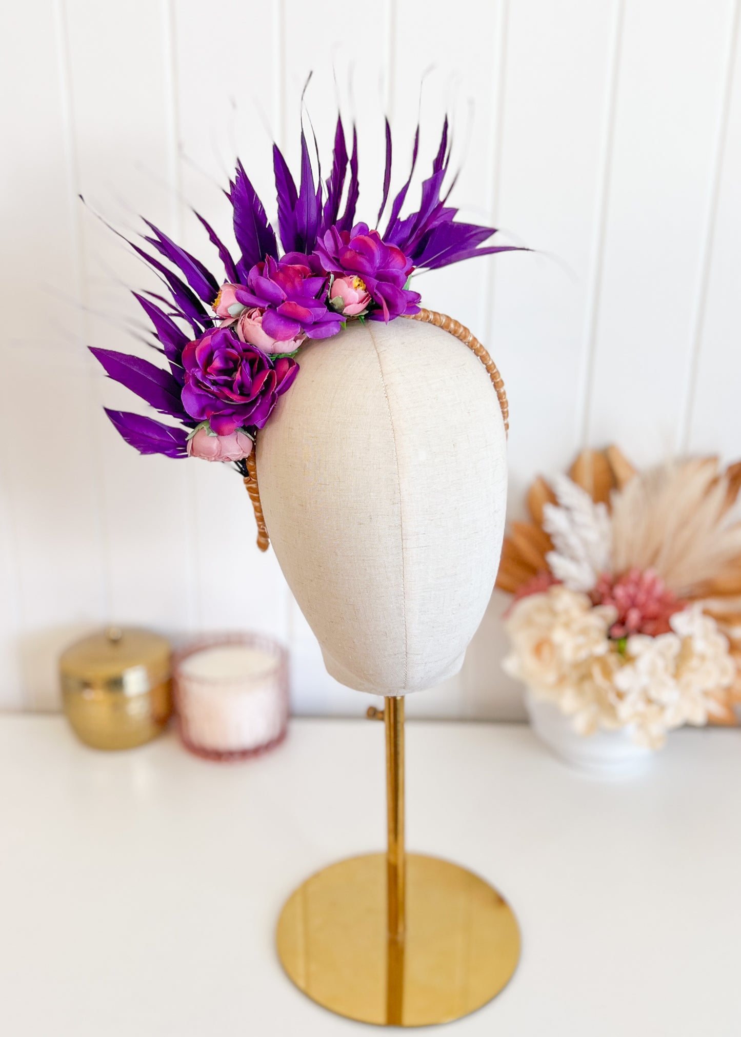 'Marcie" Purple Floral Headpiece