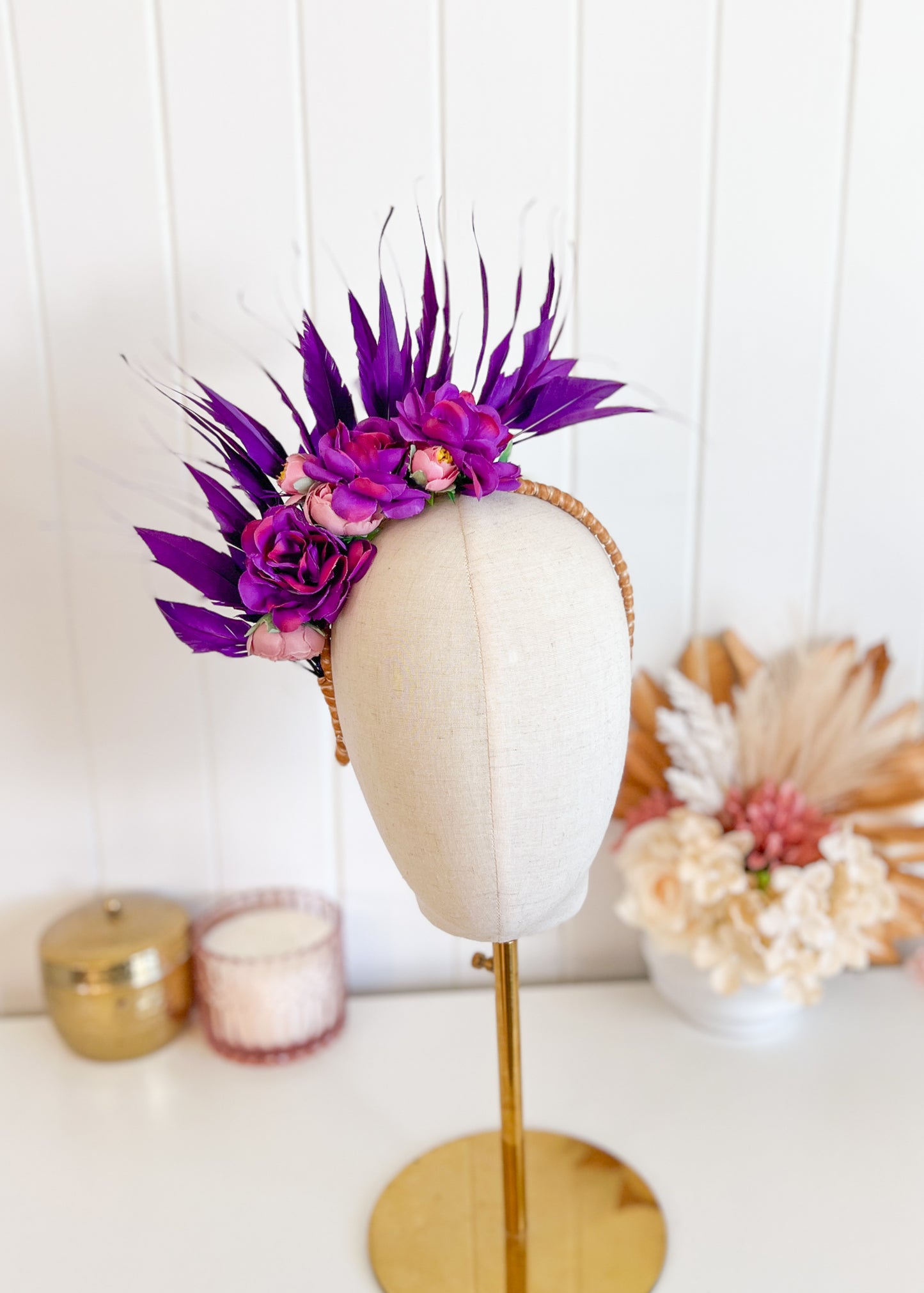 'Marcie" Purple Floral Headpiece