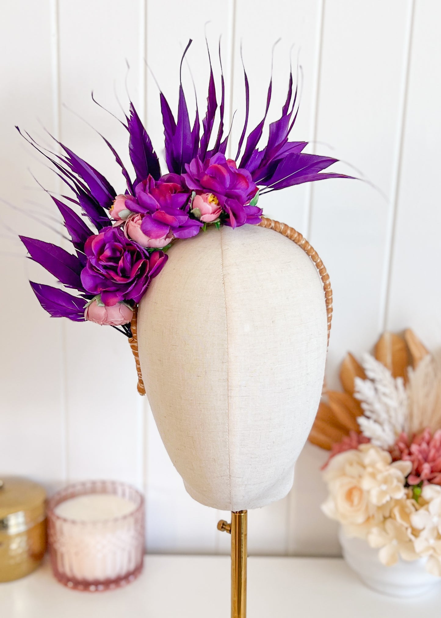 'Marcie" Purple Floral Headpiece