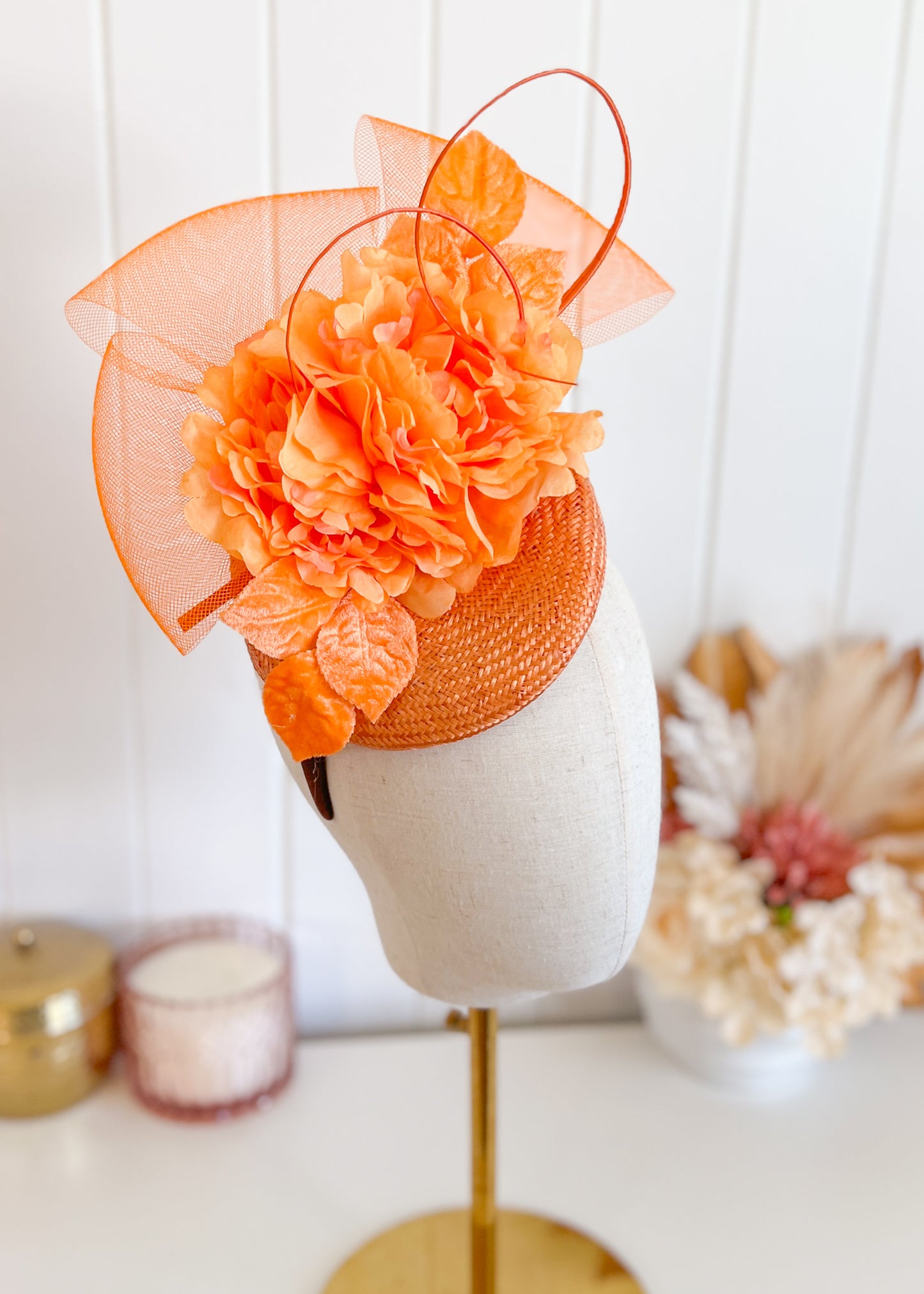 "Kirra" Orange Fascinator