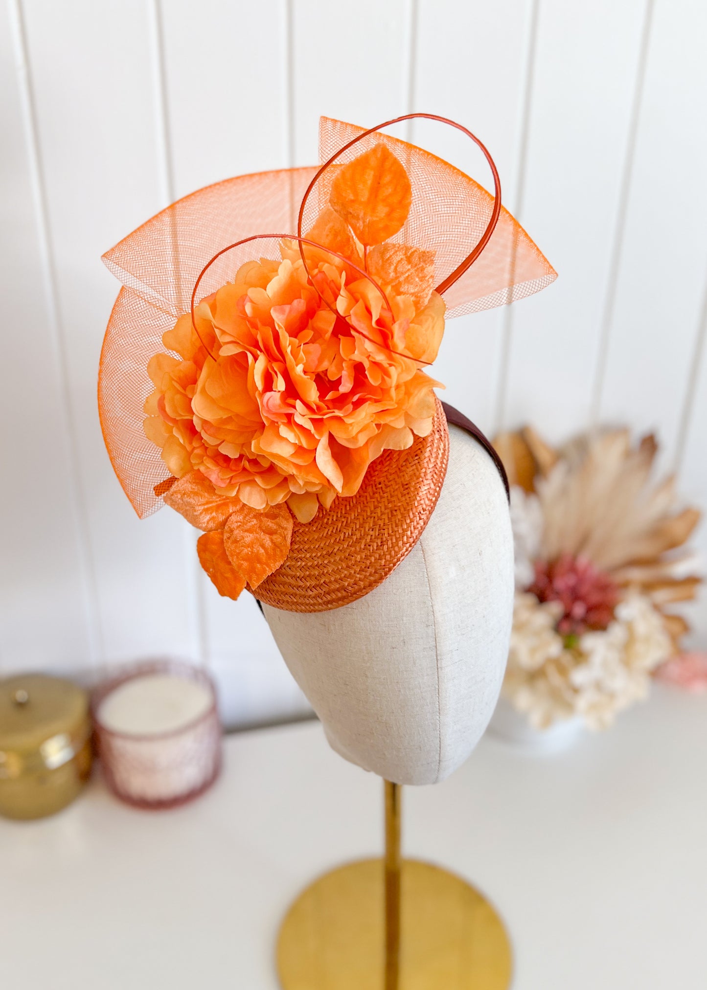 "Kirra" Orange Fascinator