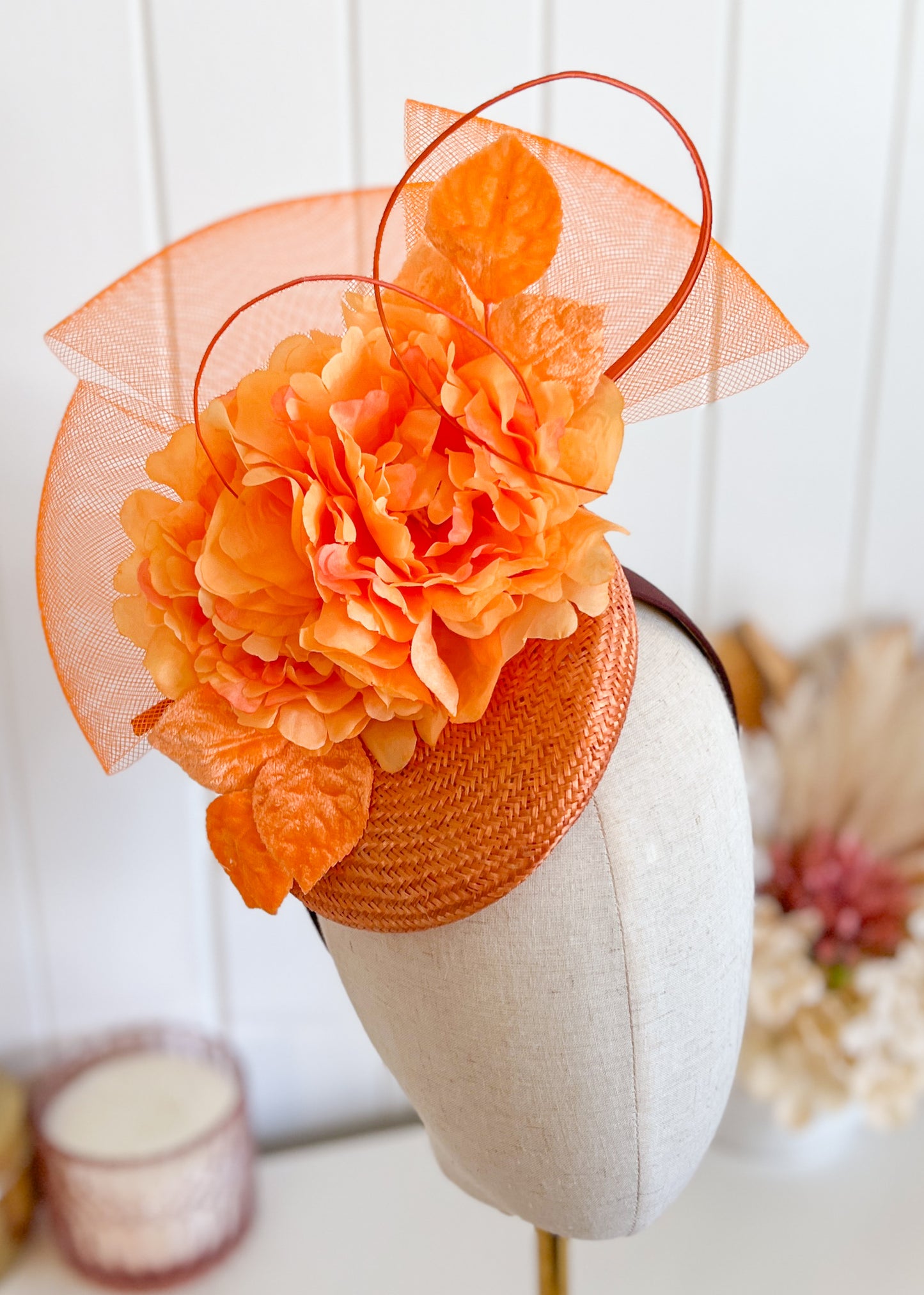 "Kirra" Orange Fascinator