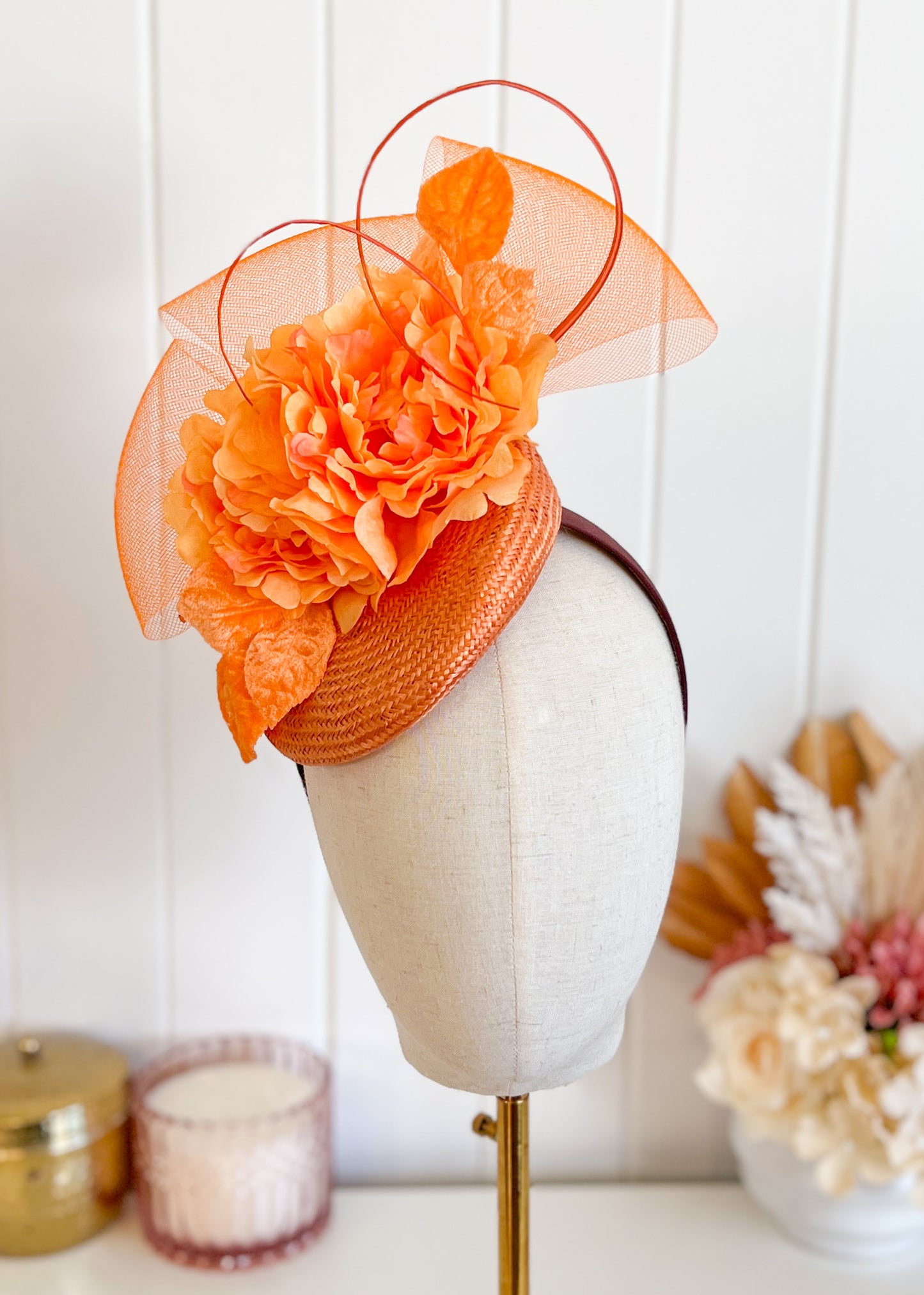 "Kirra" Orange Fascinator