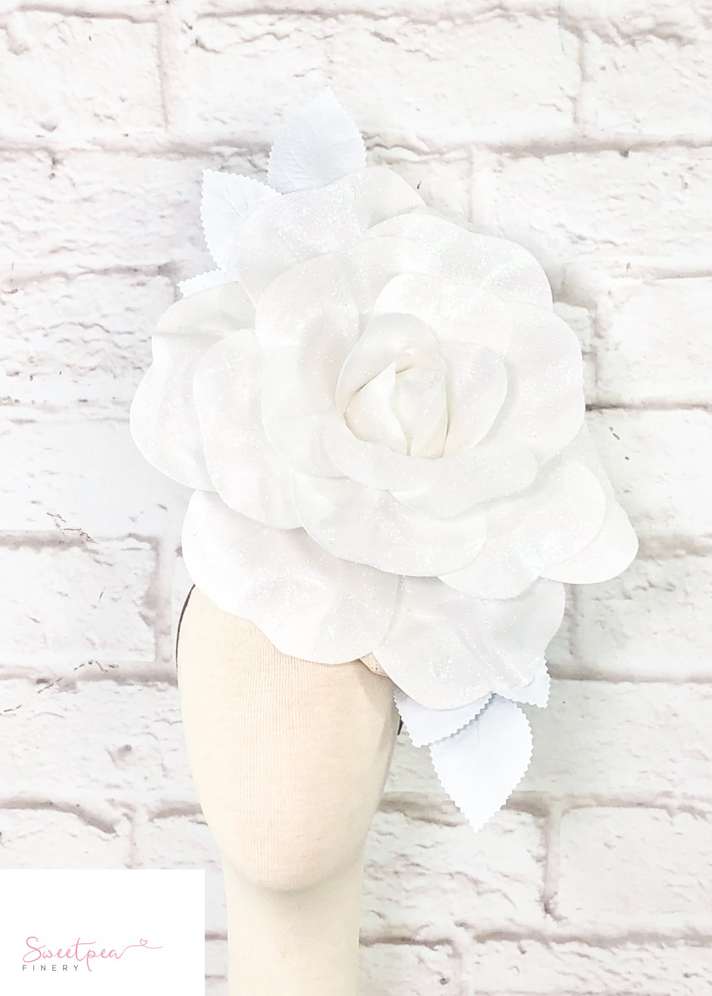 "Juno" Statement Headpiece - White