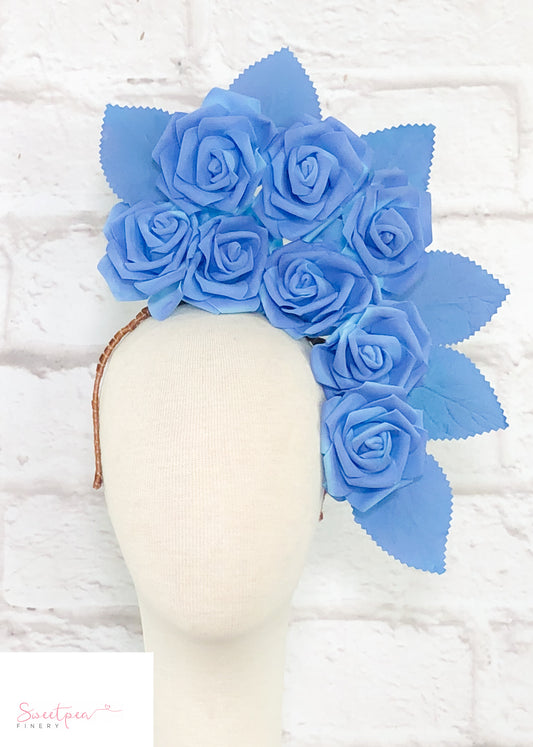 "Bouquet" Statement Headpiece - Blue