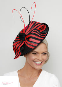 "Amelie" Black & Red Headpiece