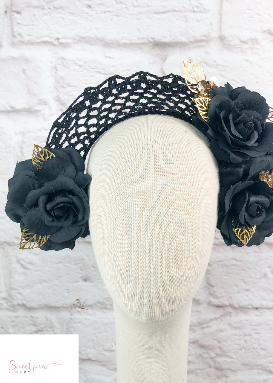 "Melody" Black Lace Crown