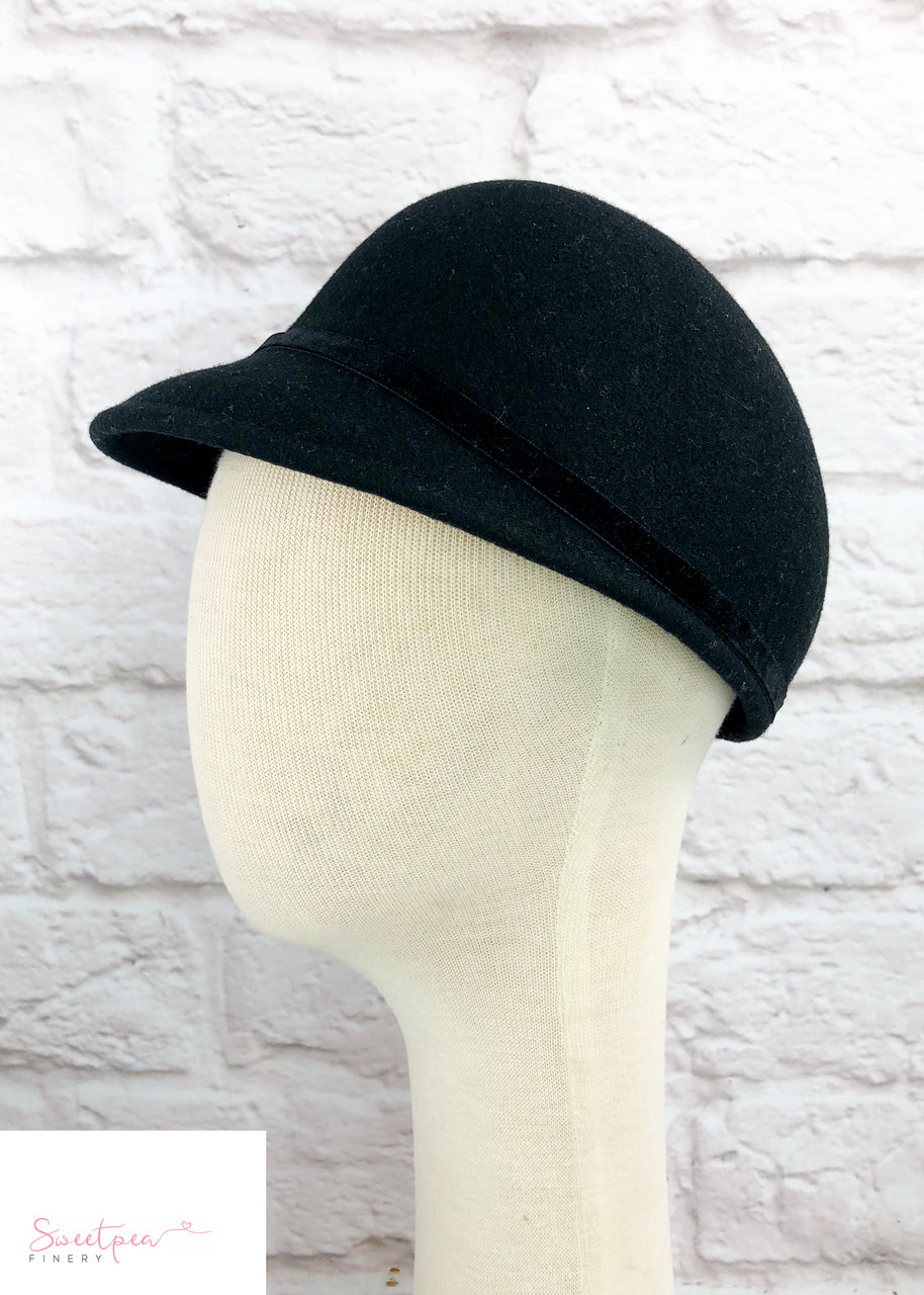 "Anita" Black Felt Hat