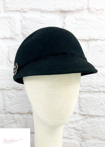 "Anita" Black Felt Hat