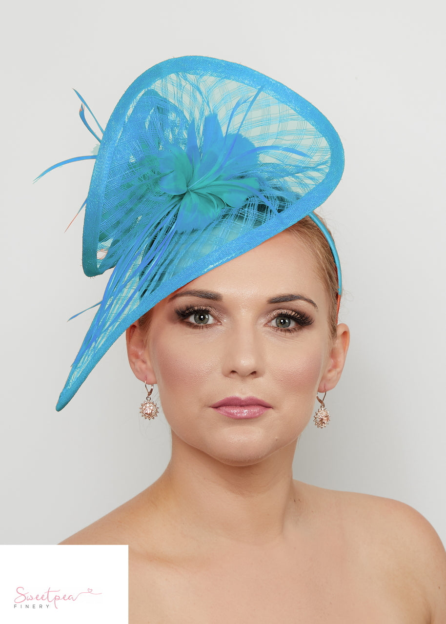 "Bella" Turquoise Fascinator