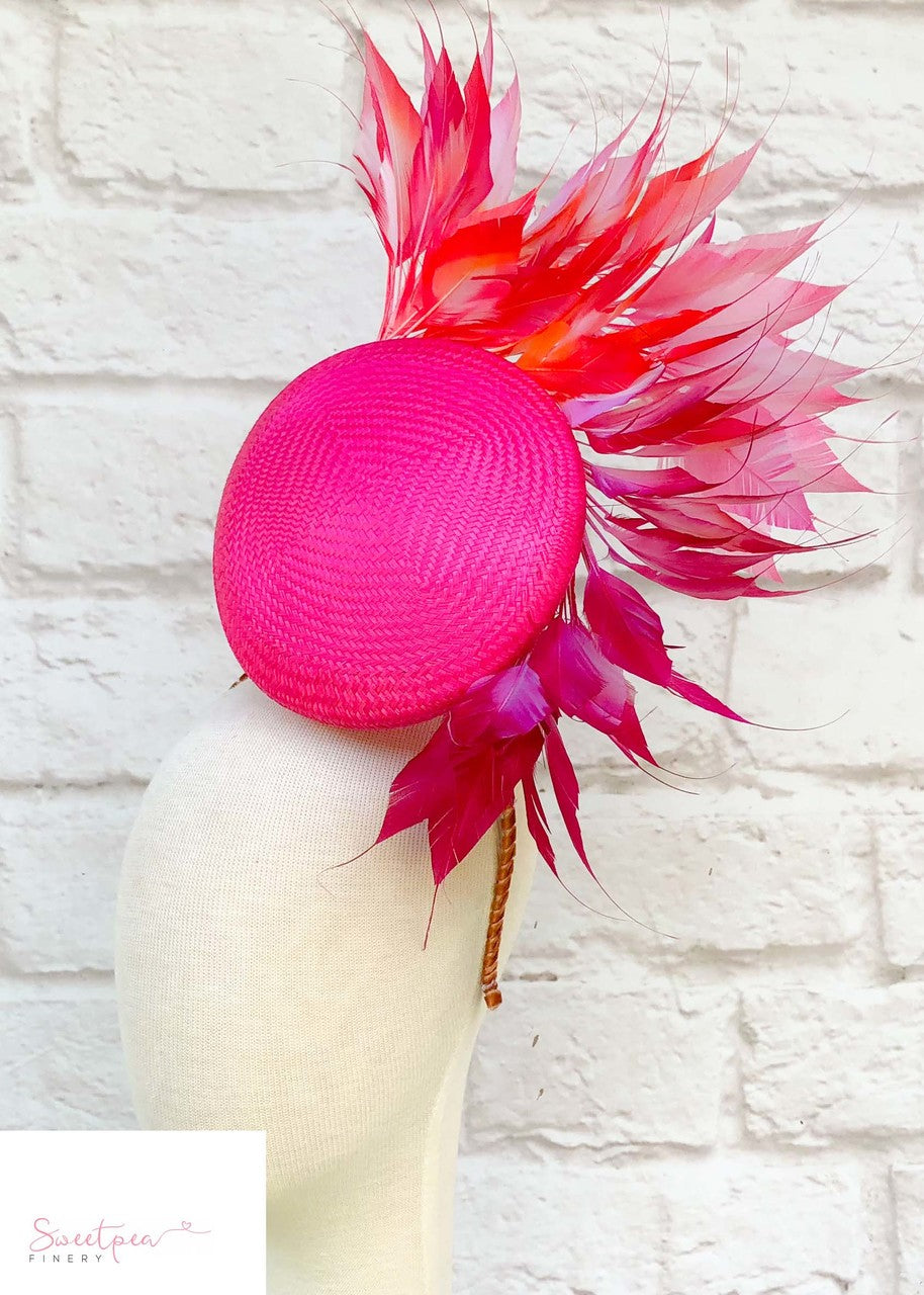 "Carnival" Pink Ombre Percher Headpiece