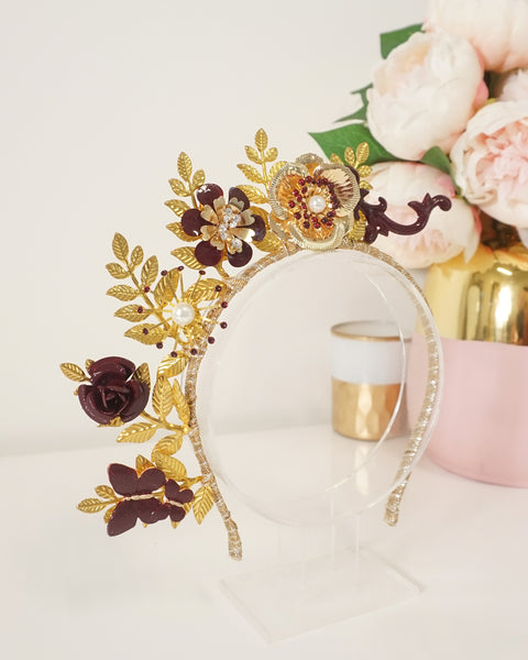 "Burgandy" Gold Crown