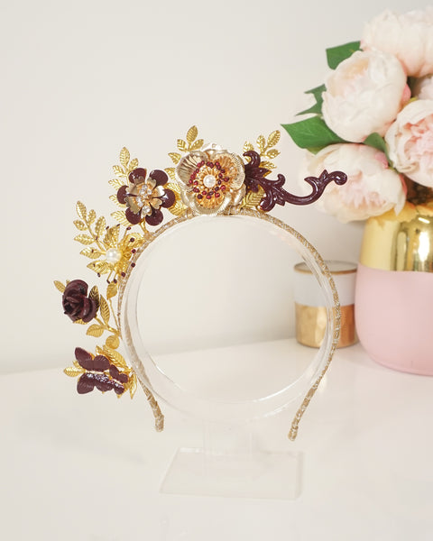"Burgandy" Gold Crown